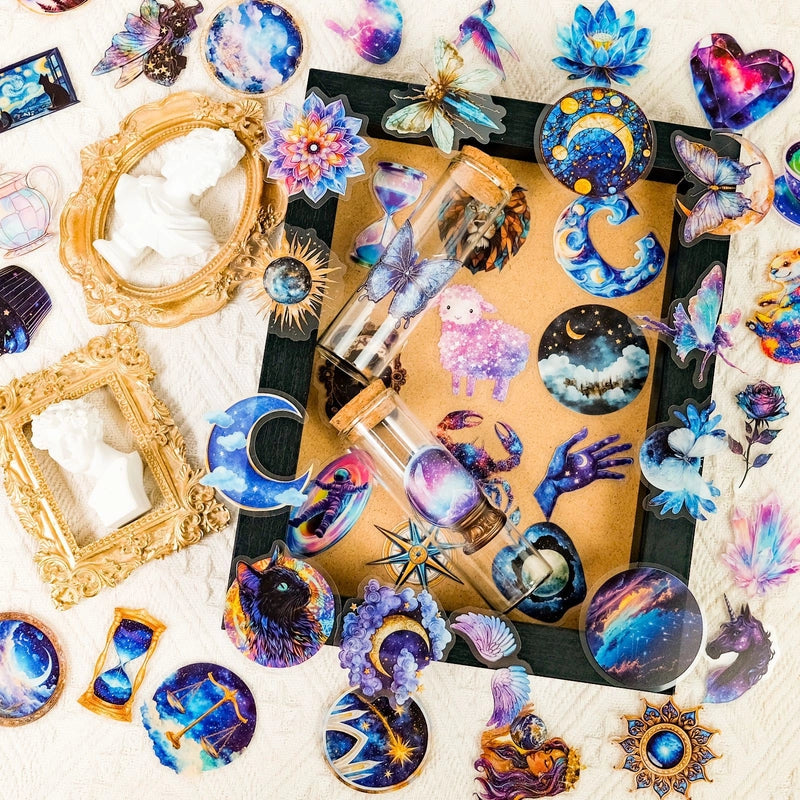 1 Set Starry Sky School Graduation PET Cartoon Style Shiny Stickers