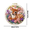 Animal DIY Stamped Embroidery Starter Kit for Beginners Adults Craft Lovers Gift Cross Stitch Kit with Embroidery Hoop 29x29cm