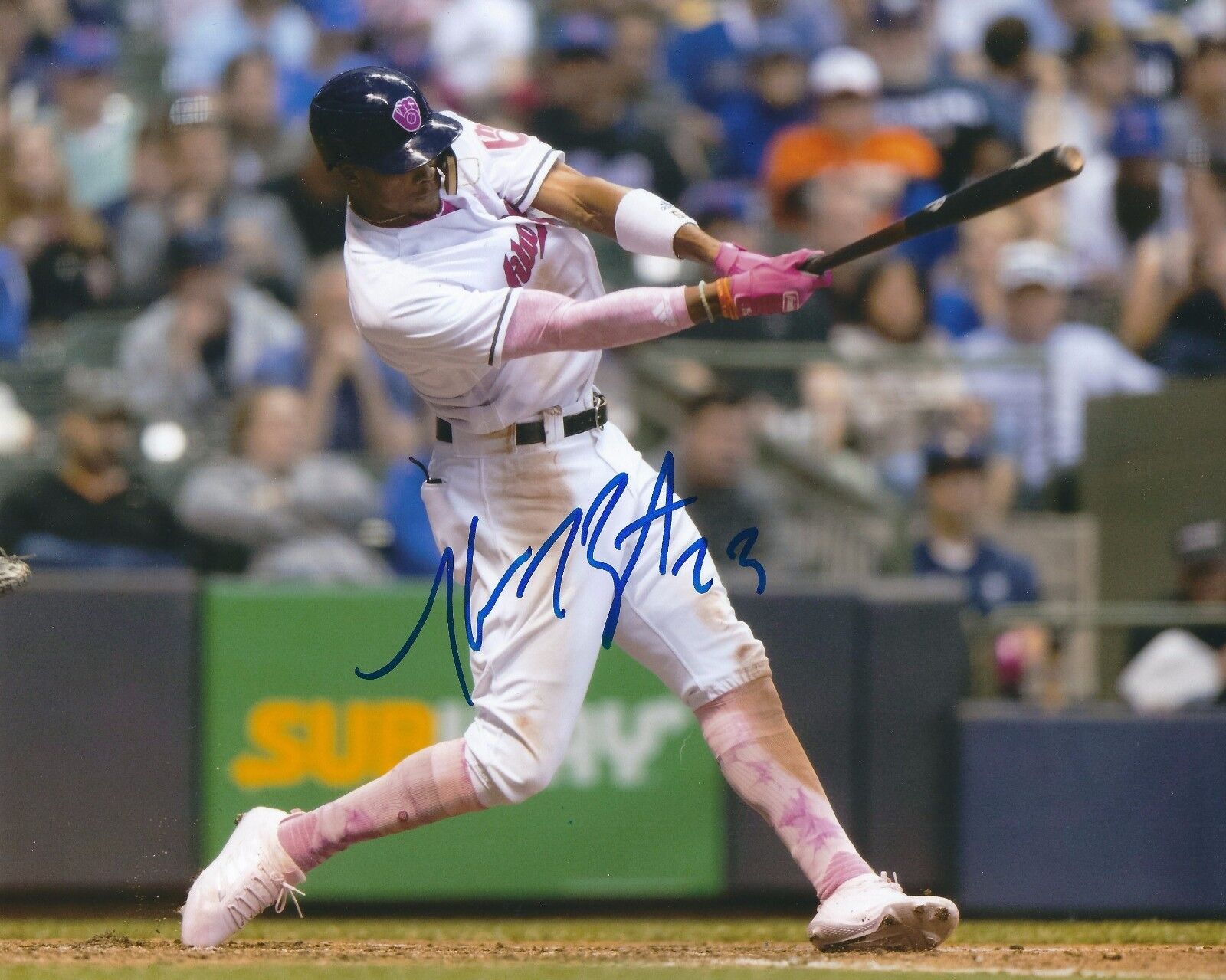 Signed 8x10 KEON BROXTON Milwaukee Brewers Autographed Photo Poster painting - COA