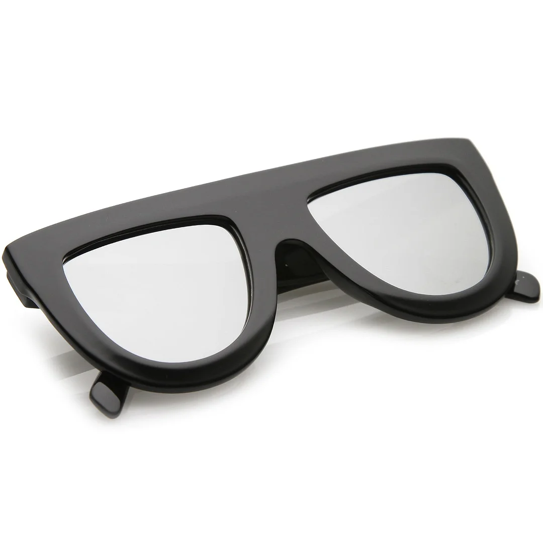Oversize Chunky Wide Arms Colored Mirrror Flat Lens Flat Top glasses 51mm