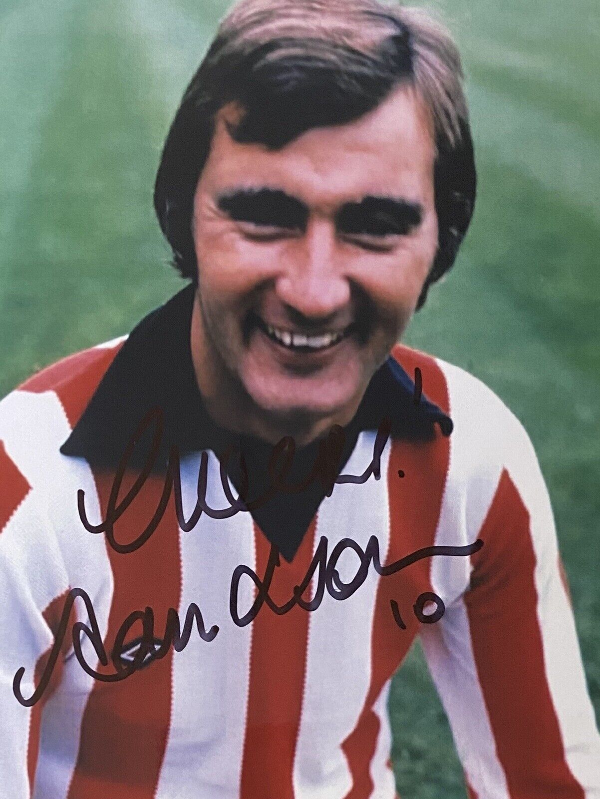 Alan Hudson Genuine Hand Stoke City 6X4 Photo Poster painting 2