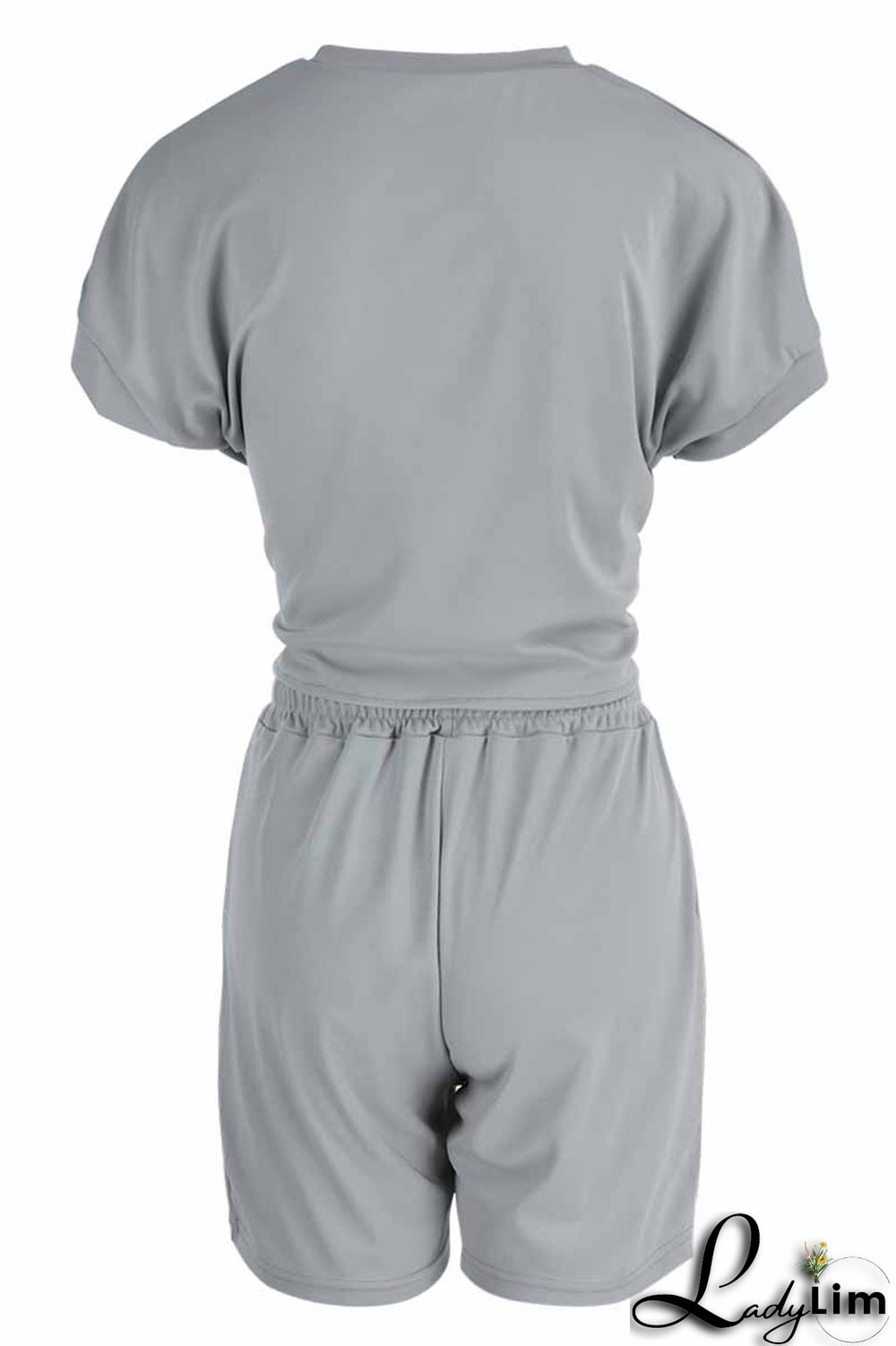 Black Fashion Casual Solid Bandage O Neck Short Sleeve Two Pieces