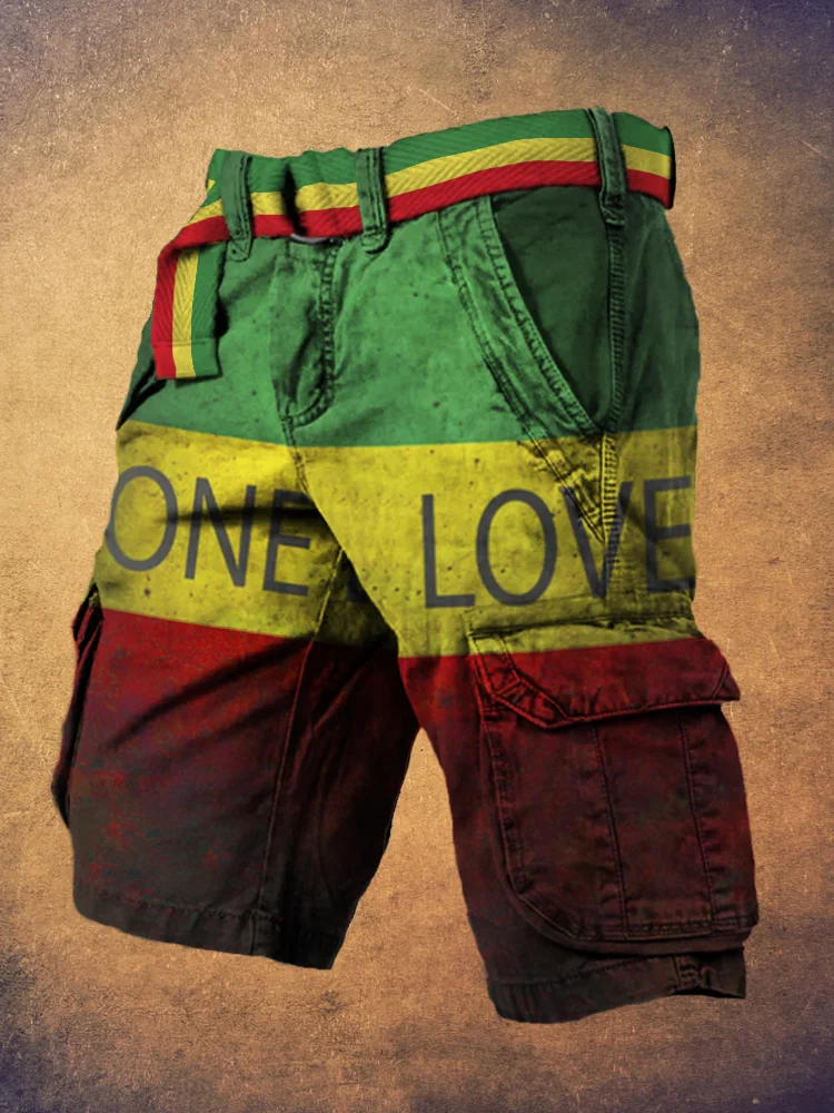 Comstylish One Love Reggae Art Print Men's Work Short