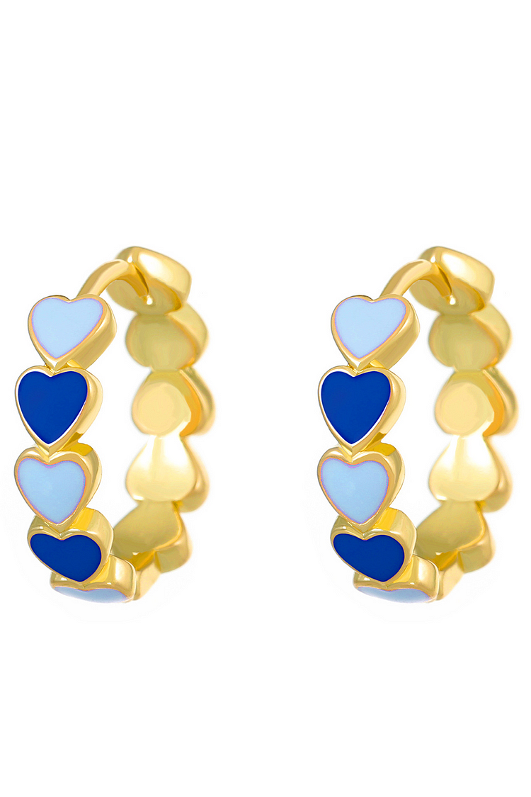Hearts Design Alloy Fashionable Hoop Earrings