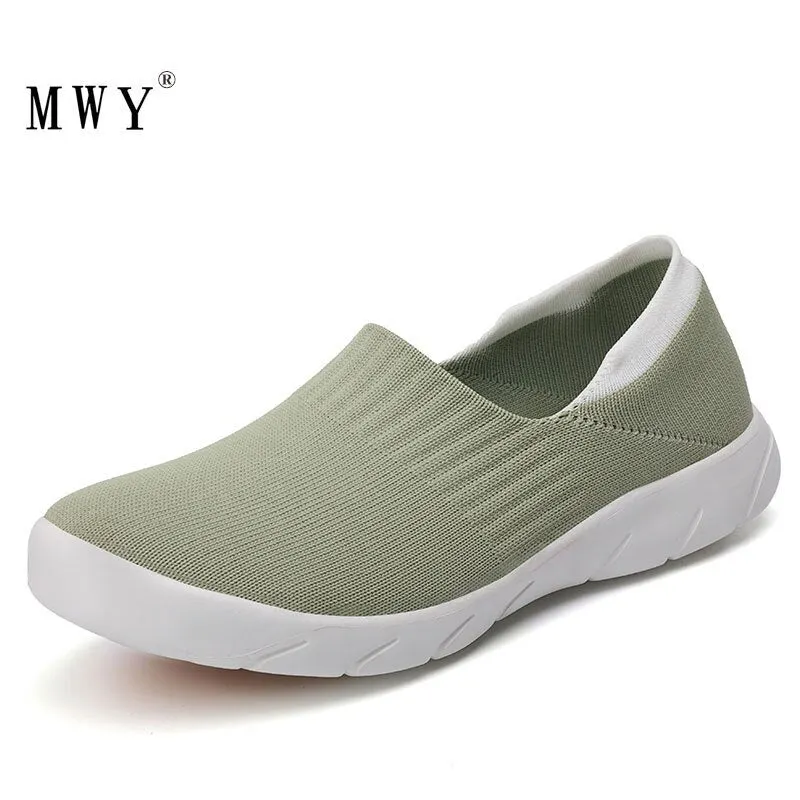 MWY Flats Shoes Women Soft Lightweight Socks Sneakers Zapatillas De Mujer Casual  Outdoor Walking Shoes Trainers Women Loafers