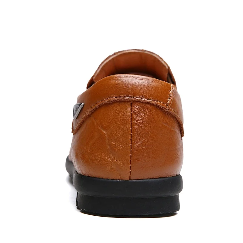Genuine Leather Men Shoes Casual Luxury Brand Soft Mens Loafers Moccasins Breathable Slip on Male Driving Shoes Plus Size 37-47