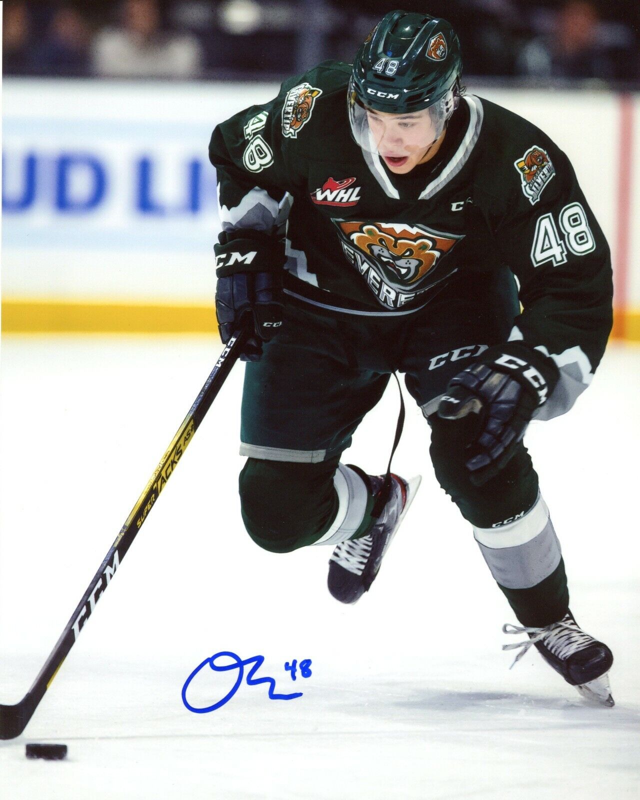 Olen Zellweger Everett Silvertips Autographed 8x10 Photo Poster painting CFS COA