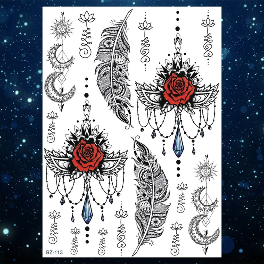 Sdrawing Gangster Skeleton Vampire Halloween Temporary Tattoos For Women Realistic Punk Girls Skull Fake Tattoo Sticker Arm Tatoos