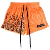 Unisex Flame Print Mesh Fitness Athletic Shorts by Inlyline
