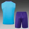 2025/2026 Real Madrid Pre-Match Training Light Blue Vest+Shorts Football1:1 Thai Quality