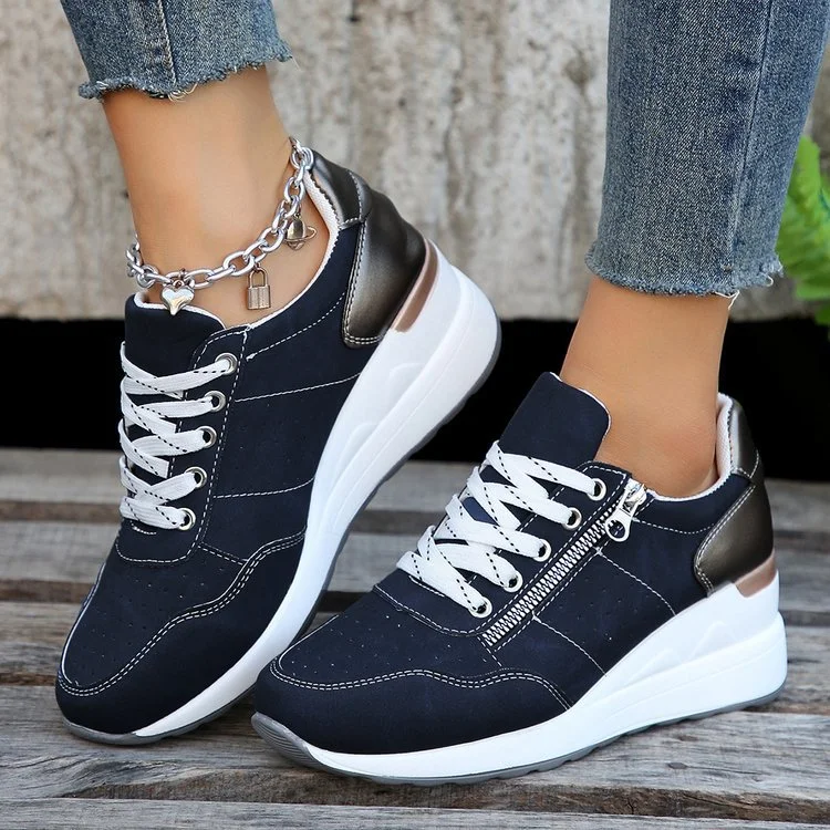 Qengg Qengg Fashion Sneakers Women's 2024 Spring And Autumn New Thick Bottom Wear Shallow Casual Shoes Women
