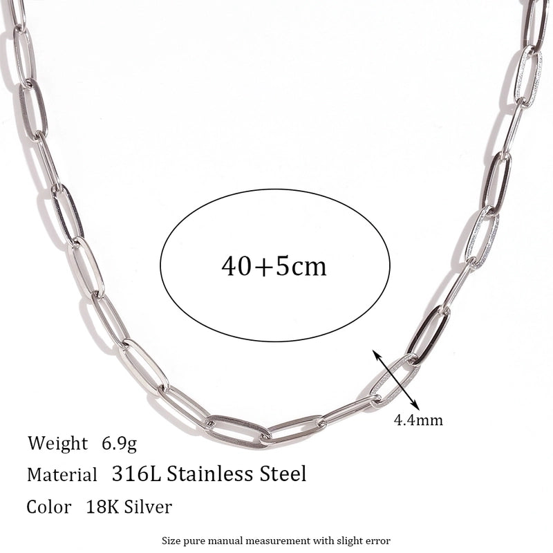 Basic Minimalist Classic Style Solid Color 304 Stainless Steel 18K Gold Plated Plating Necklace