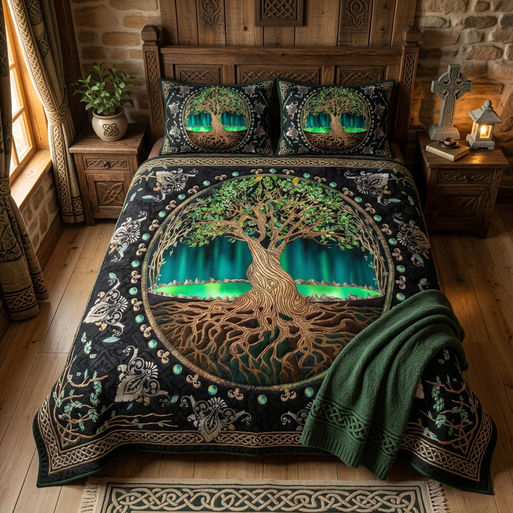 Celtic Roots 3-Piece Quilted Bedding Set GFTOTL5383