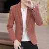 Fashionable and casual plaid British suit jacket