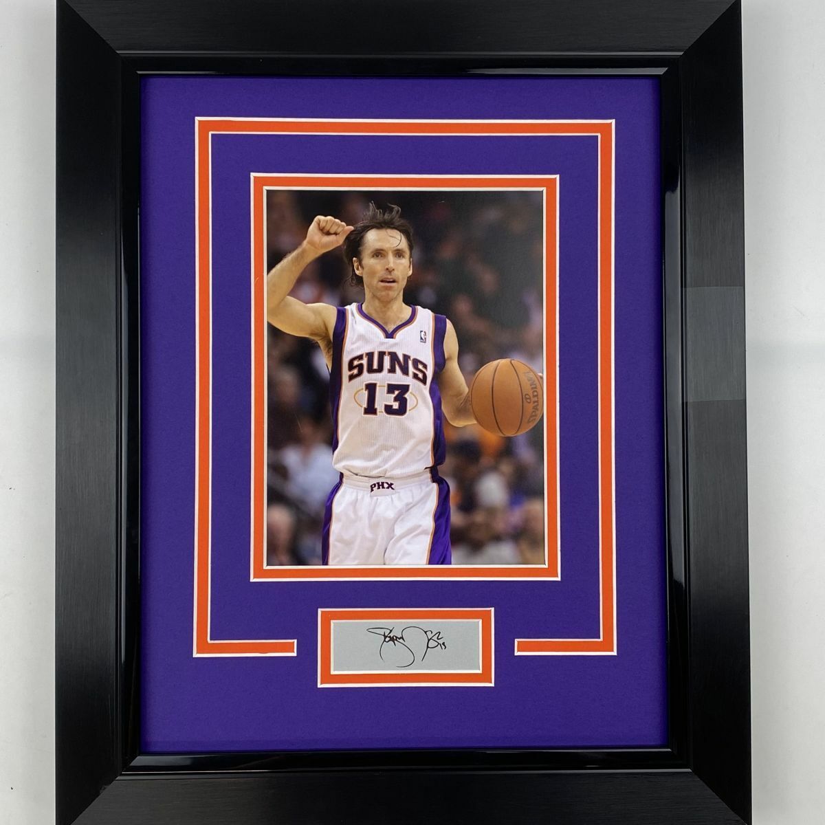 Framed Steve Nash Facsimile Laser Engraved Auto Phoenix Suns Basketball Photo Poster painting