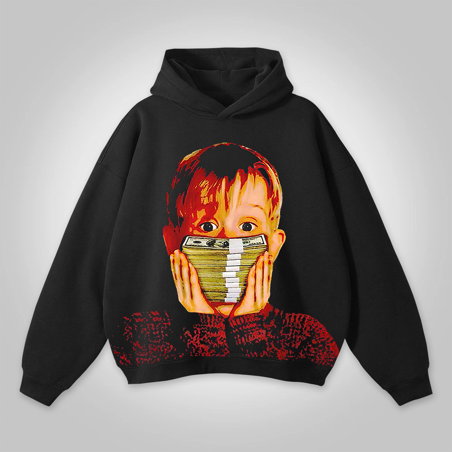 Sopula Vintage Rich Alone Graphic Pocketless Hoodie - SOPULA