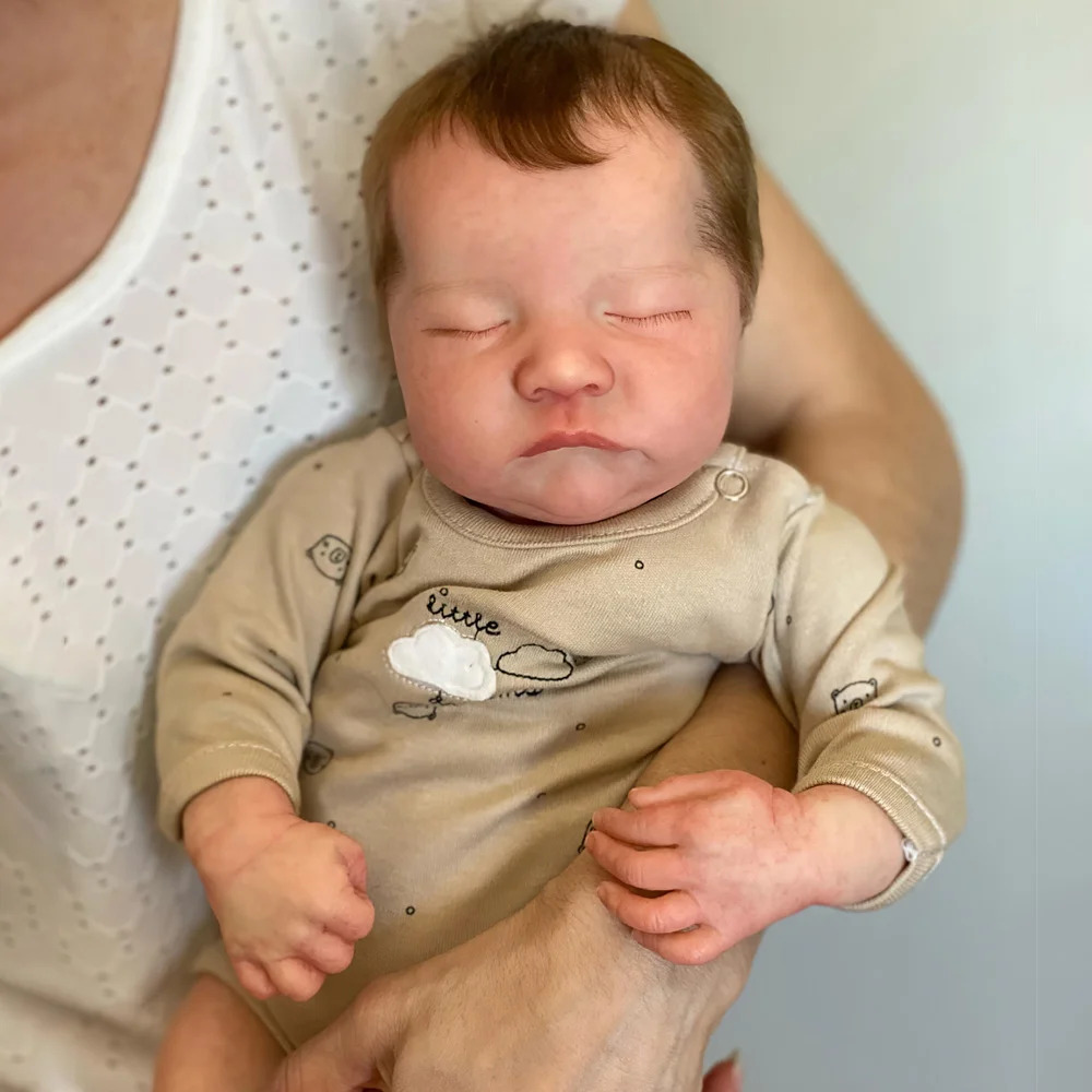 Mini Reborn Sleeping Silicone Baby 12'' Lifelike Newborn Reborn Baby Doll Boy Soft Touch Toy Toby