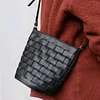 Hand Woven Vintage Leather Woven Crossbody Bag