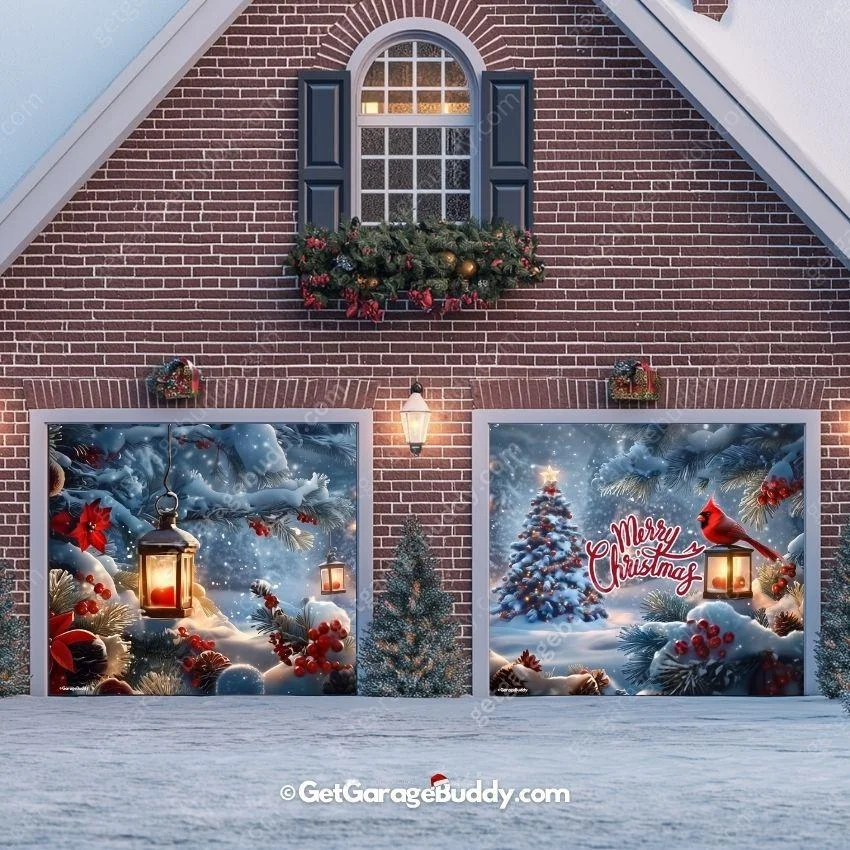 Cardinal's Christmas | Christmas Garage Door Cover