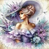 Woman In Flower Hat-11CT Stamped Cross Stitch 45*45cm/17.72*17.72in