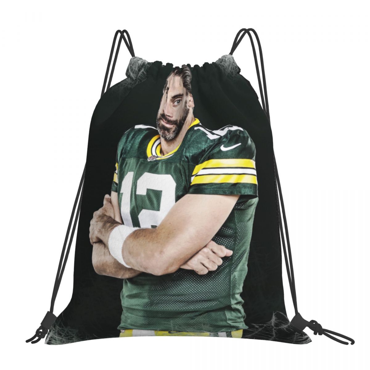 Green Bay Packers Aaron Rodgers Unisex Drawstring Backpack Bag Travel Sackpack