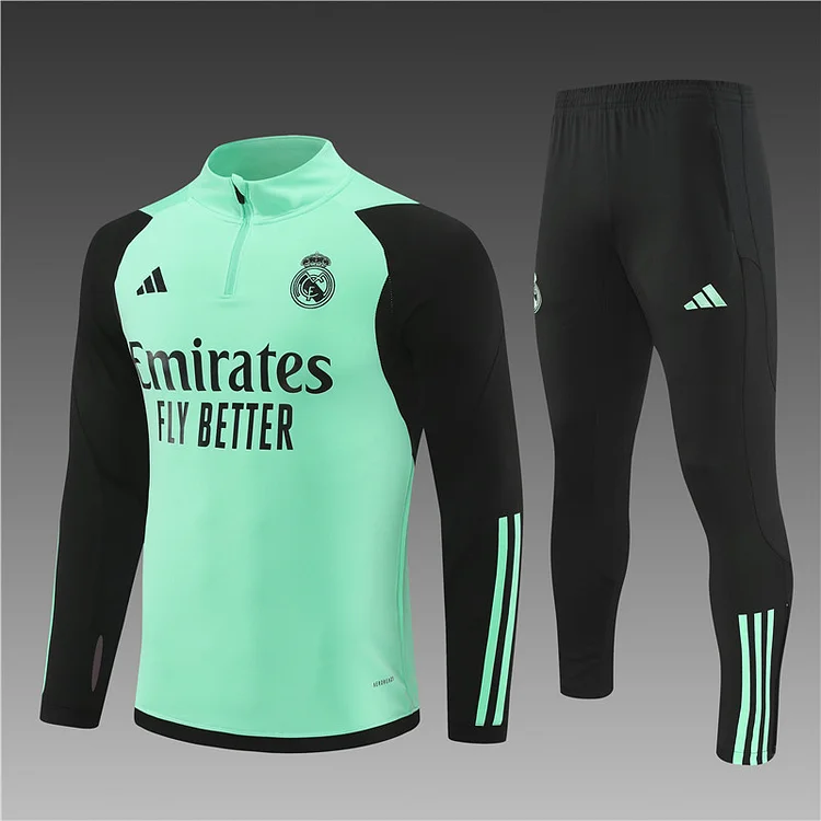 2023-24 Real Madrid Green Half-Pull Training Jersey