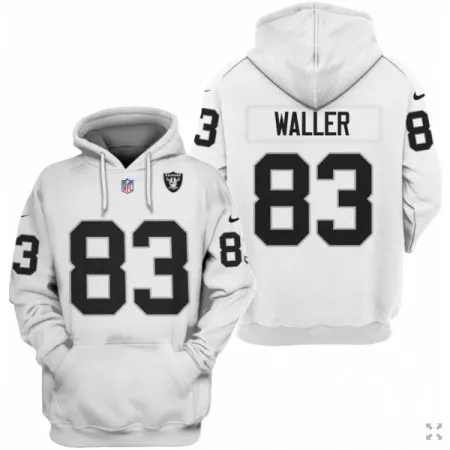 Men's Las Vegas Raiders #83 Darren Waller 2021 White Pullover Hoodie