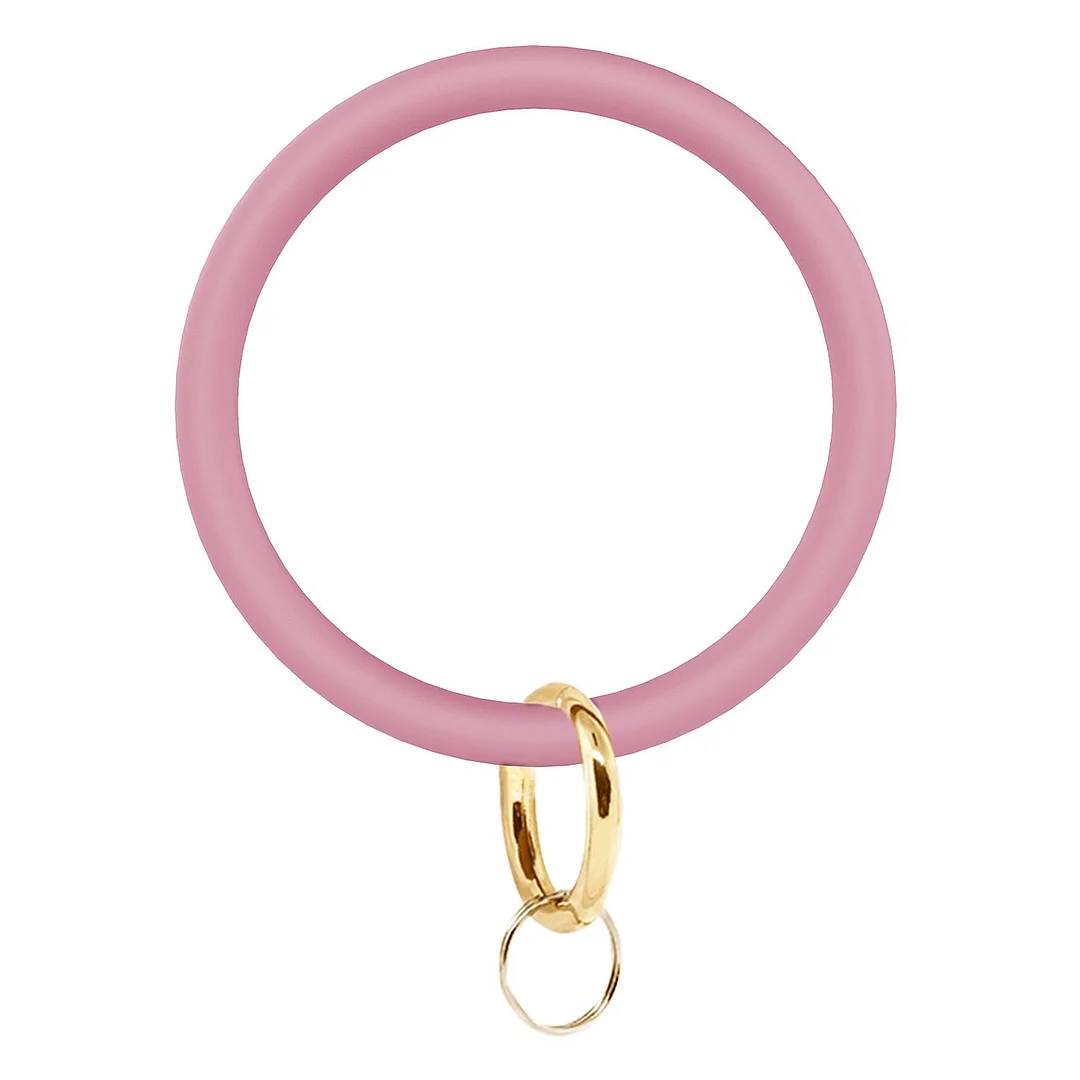Dvacaman Hot Sale Big O Shaped Silicone Loop Wrist Key Ring Keychain with Gold O Clasp Round Key Wrist Strap Accessory Wholesale