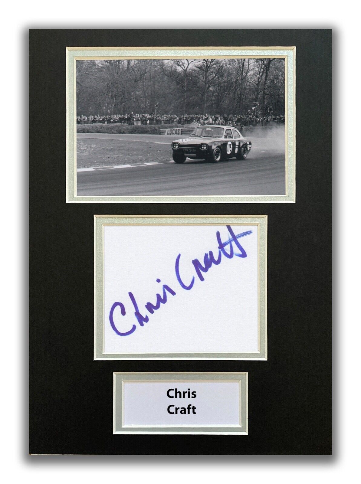 CHRIS CRAFT HAND SIGNED A4 MOUNTED Photo Poster painting DISPLAY - LE MANS - AUTOGRAPH 1.