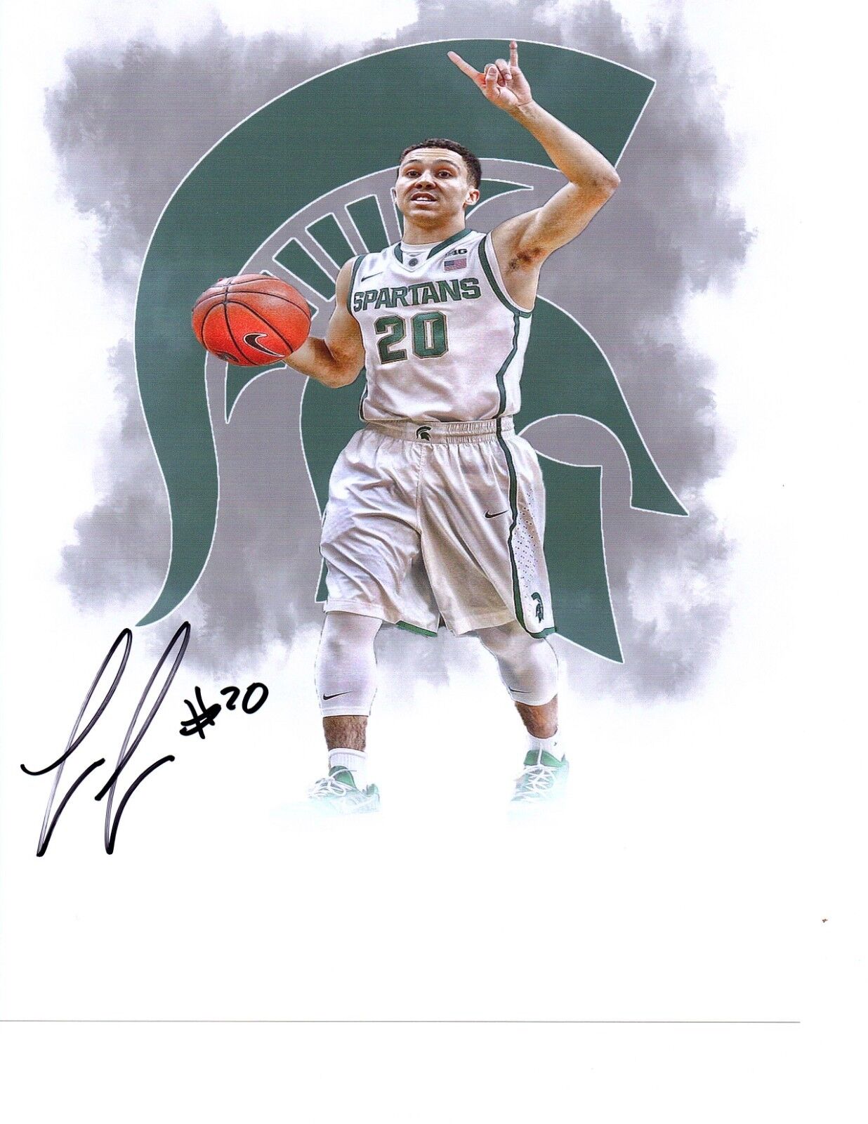 Travis Trice Michigan State Spartans hand autographed signed 8x10 Photo Poster painting edit