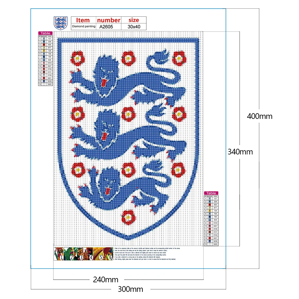 Full Round Diamond Painting 30*40cm - English Football