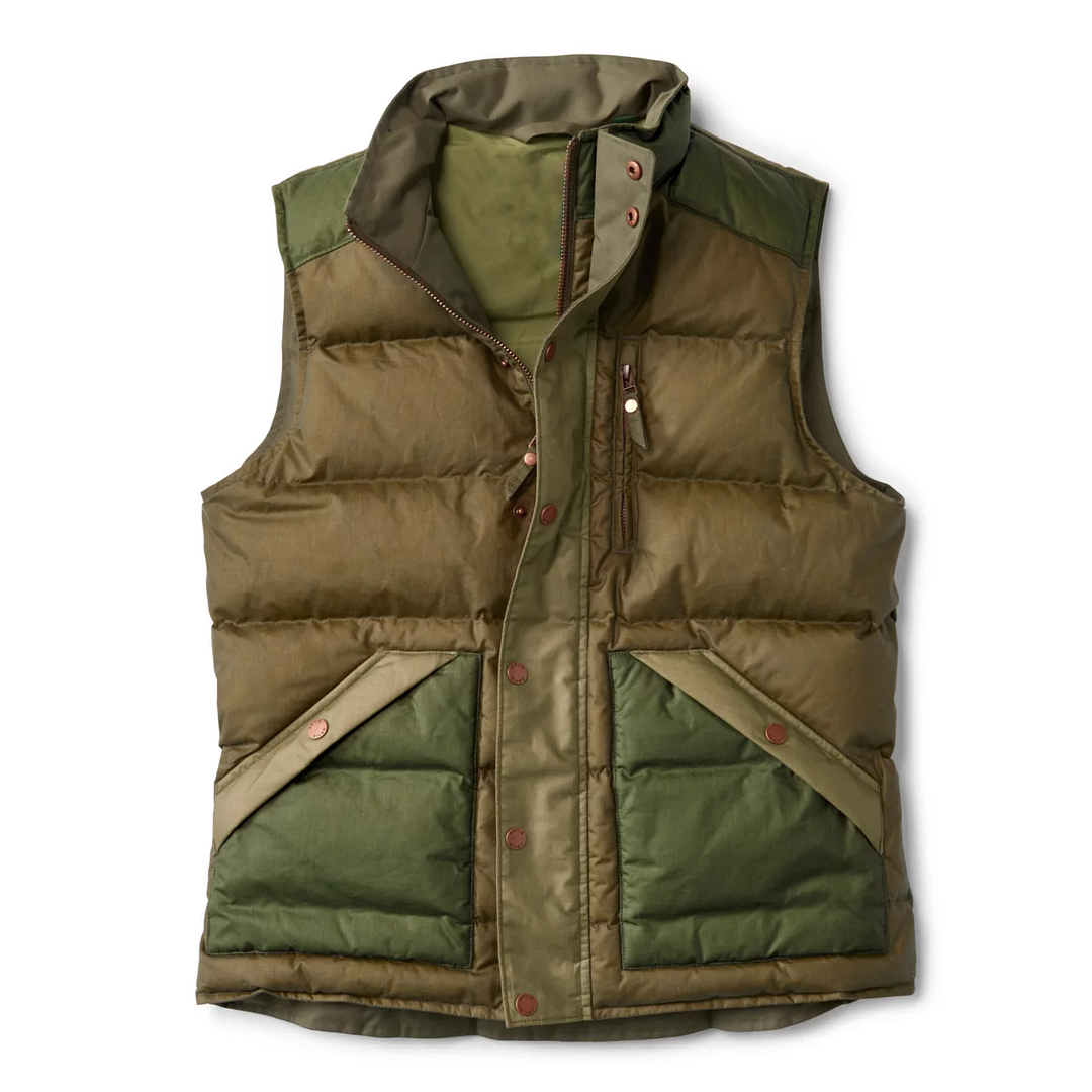 Men's Vintage Quilted Down Puffer Stand Collar Vest-inspireuse