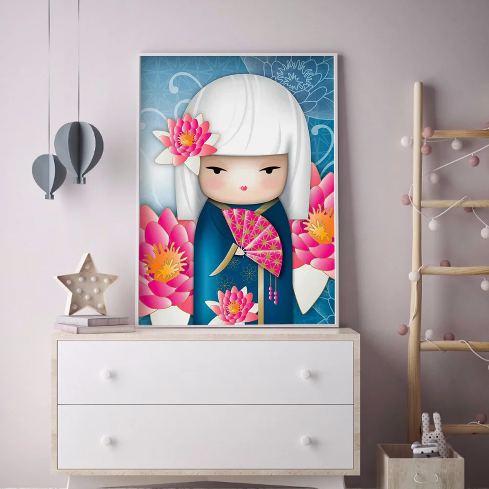 Diamond Painting - Full Round Drill - Kokeshi Doll