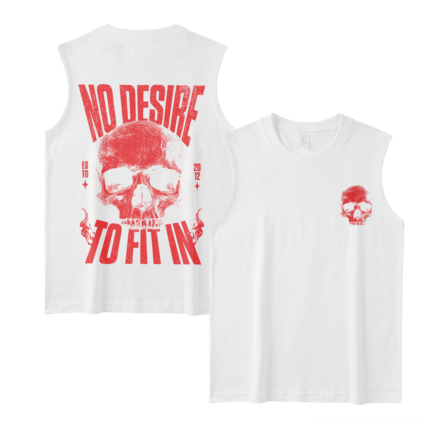 No Desire To Fit In Skull Print Men's Tank - Livereid