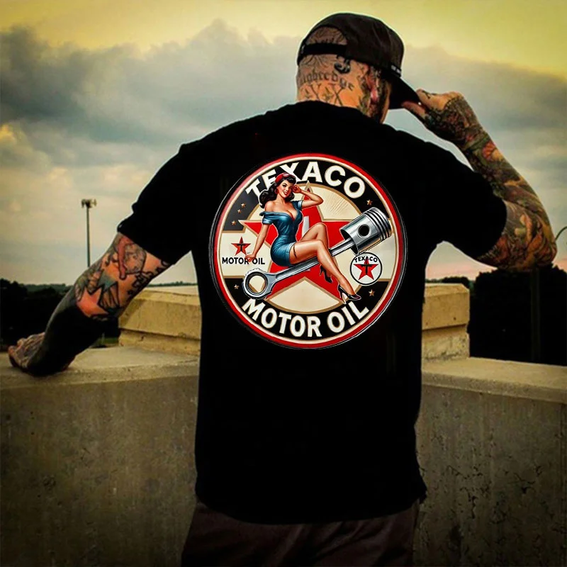 TEXACO MOTOR OIL Sexy Lady Print Men's T-shirt