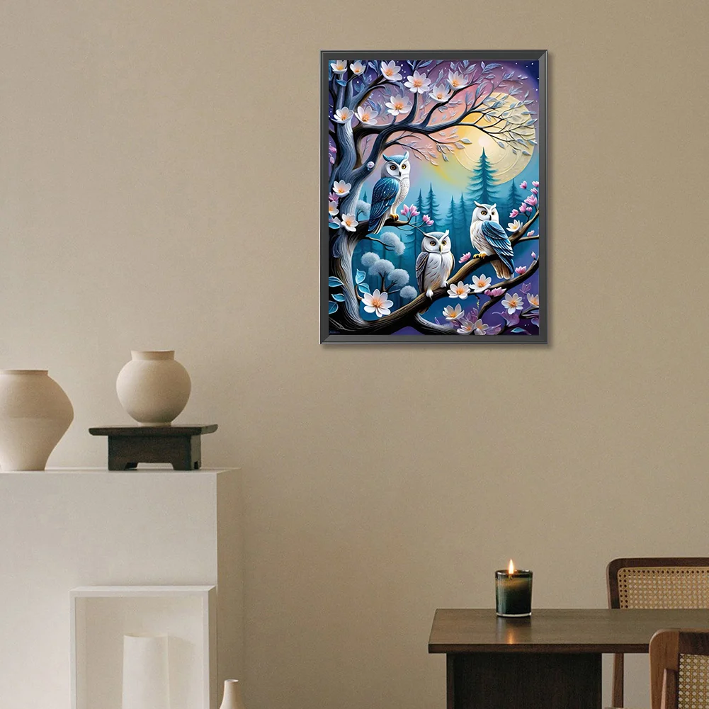 Diamond Painting - Full Round Drill - Owl(Canvas|30*40cm)