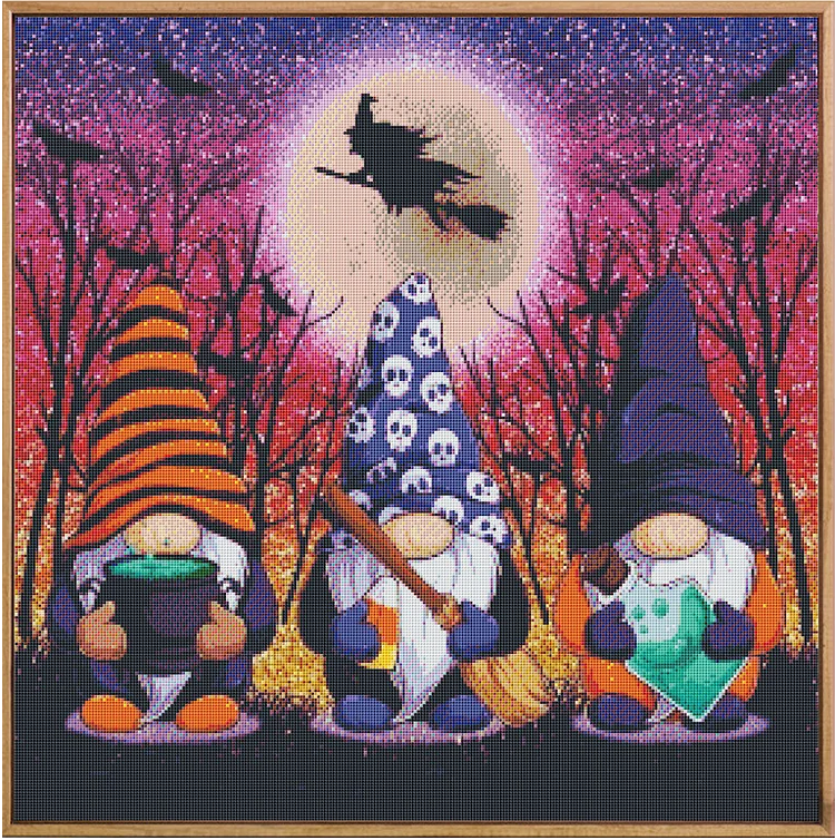 Halloween Gnomes 14CT Stamped Cross Stitch 50*50CM