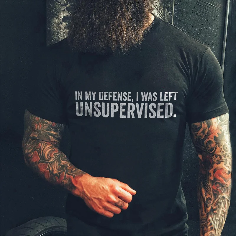 Livereid In My Defense I Was Left Unsupervised Printed Men's T-shirt - Livereid