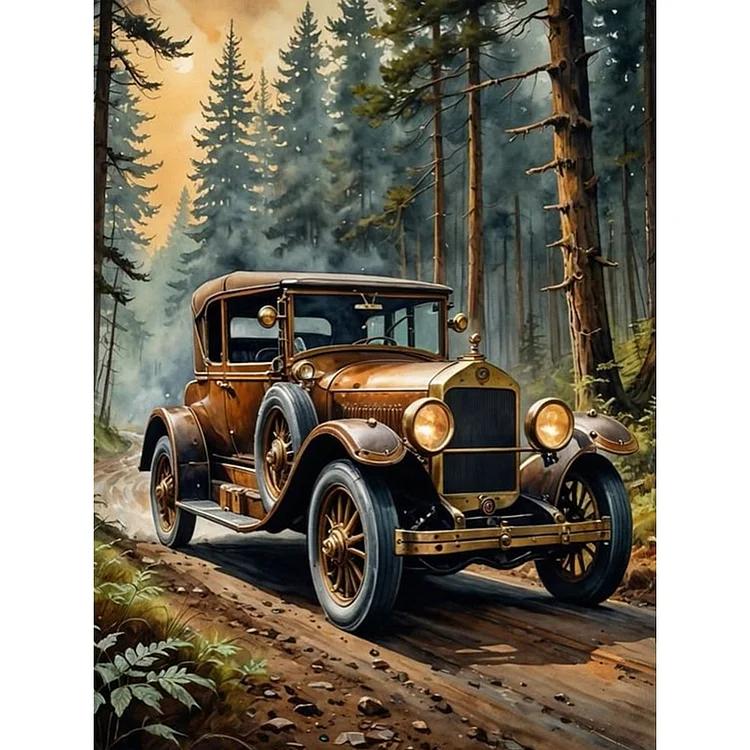 Forest Buggy 30*40CM (Canvas) Full Round Drill Diamond Painting gbfke