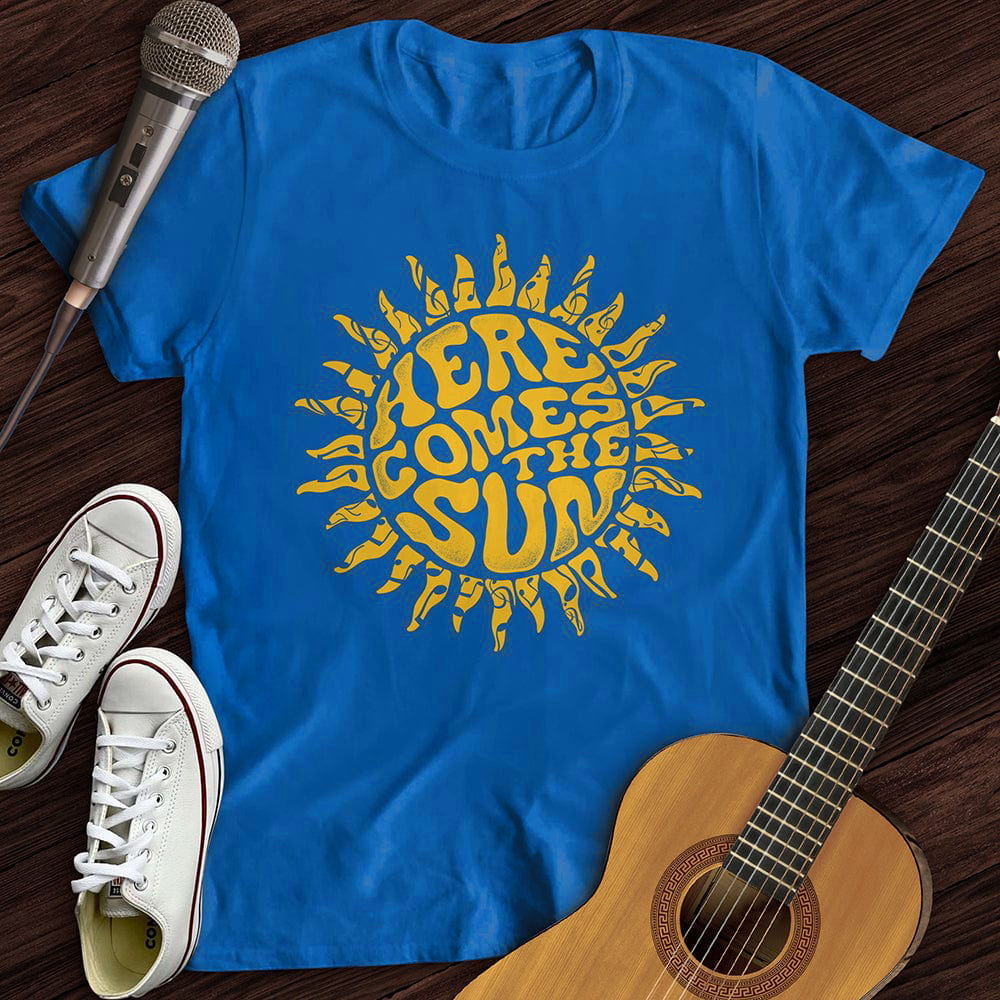 Unisex Casual Here Comes The Sun Printed T-shirt