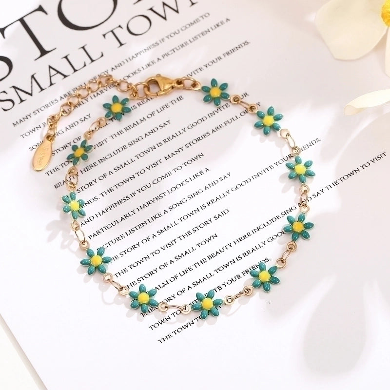 Elegant Flower Stainless Steel Plating Bracelets