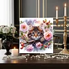 Framed Diamond Painting - Full Round Drill - Cats and Flowers (25x25cm)