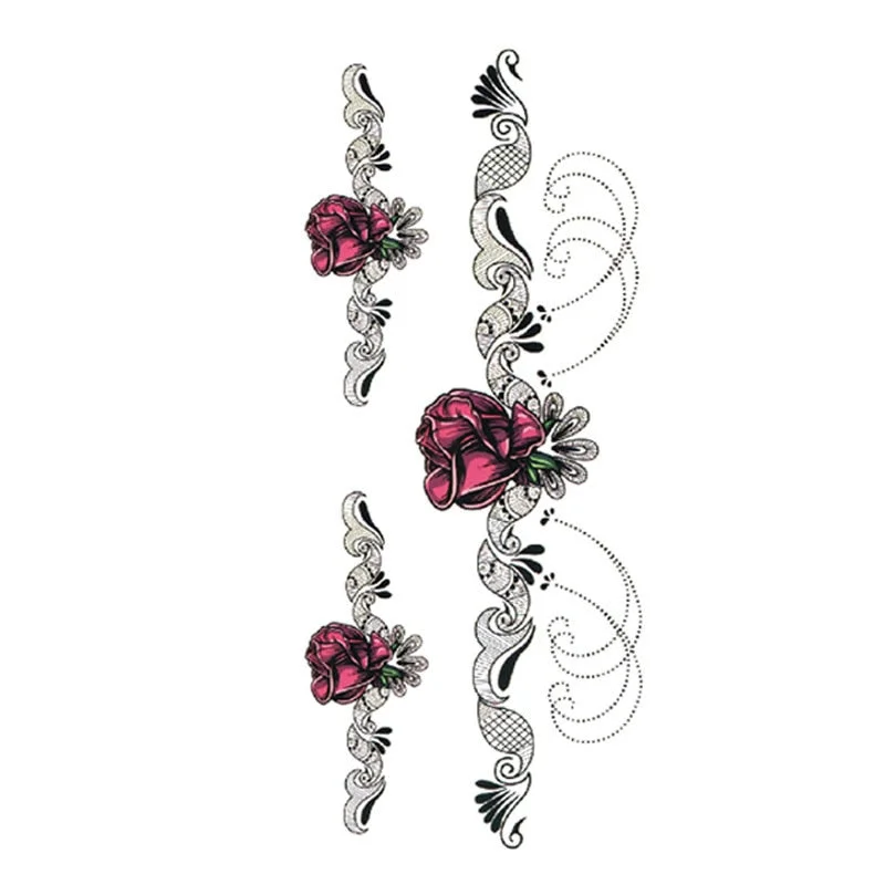 New Temporary Tatoo for Women Sexy Chest Waist Stickers Clavicle Big FakeTattoo Art Deco Beauty Scar Waterproof Tattoo Stickers