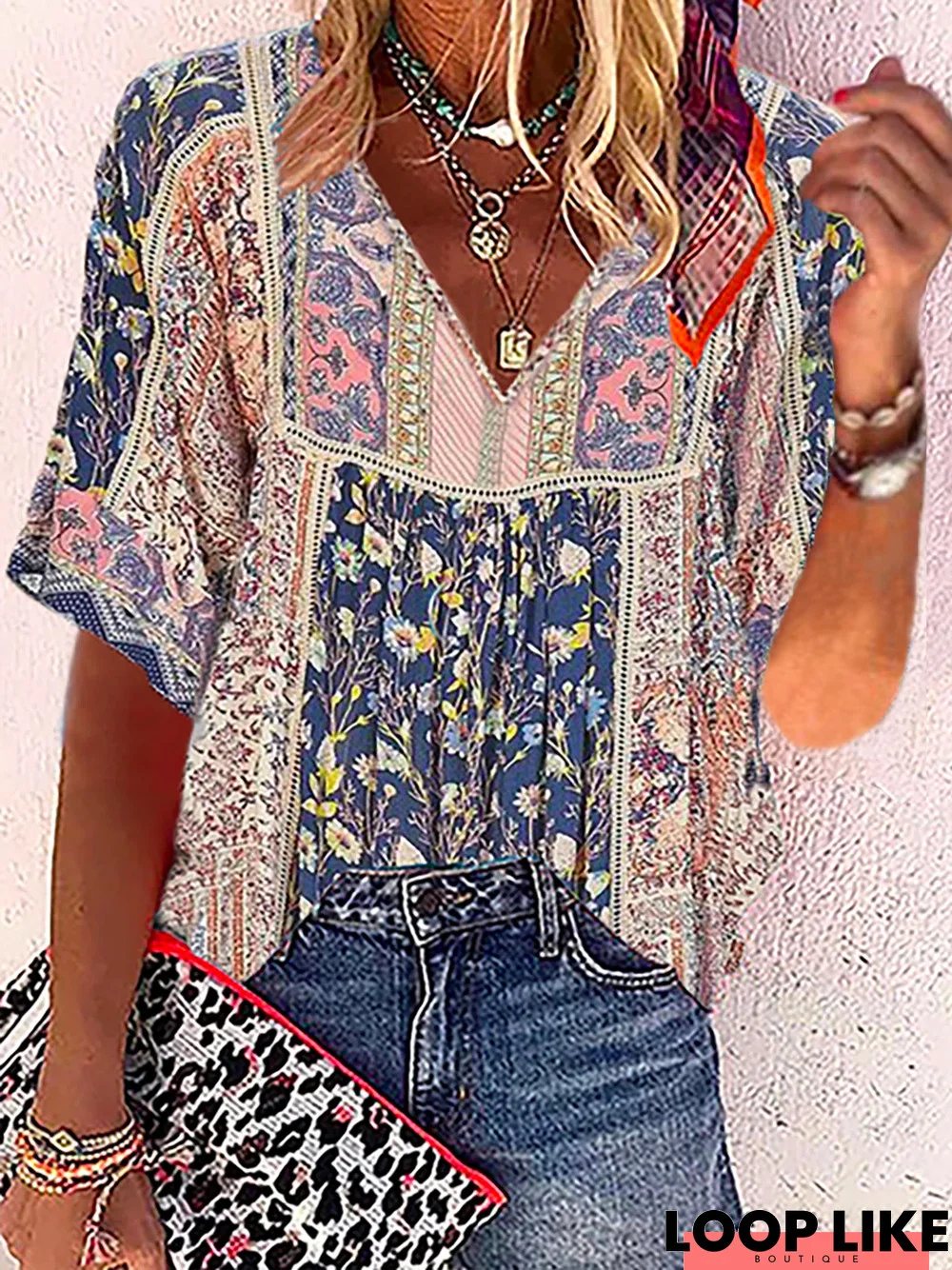 Boho Casual short sleeve Top