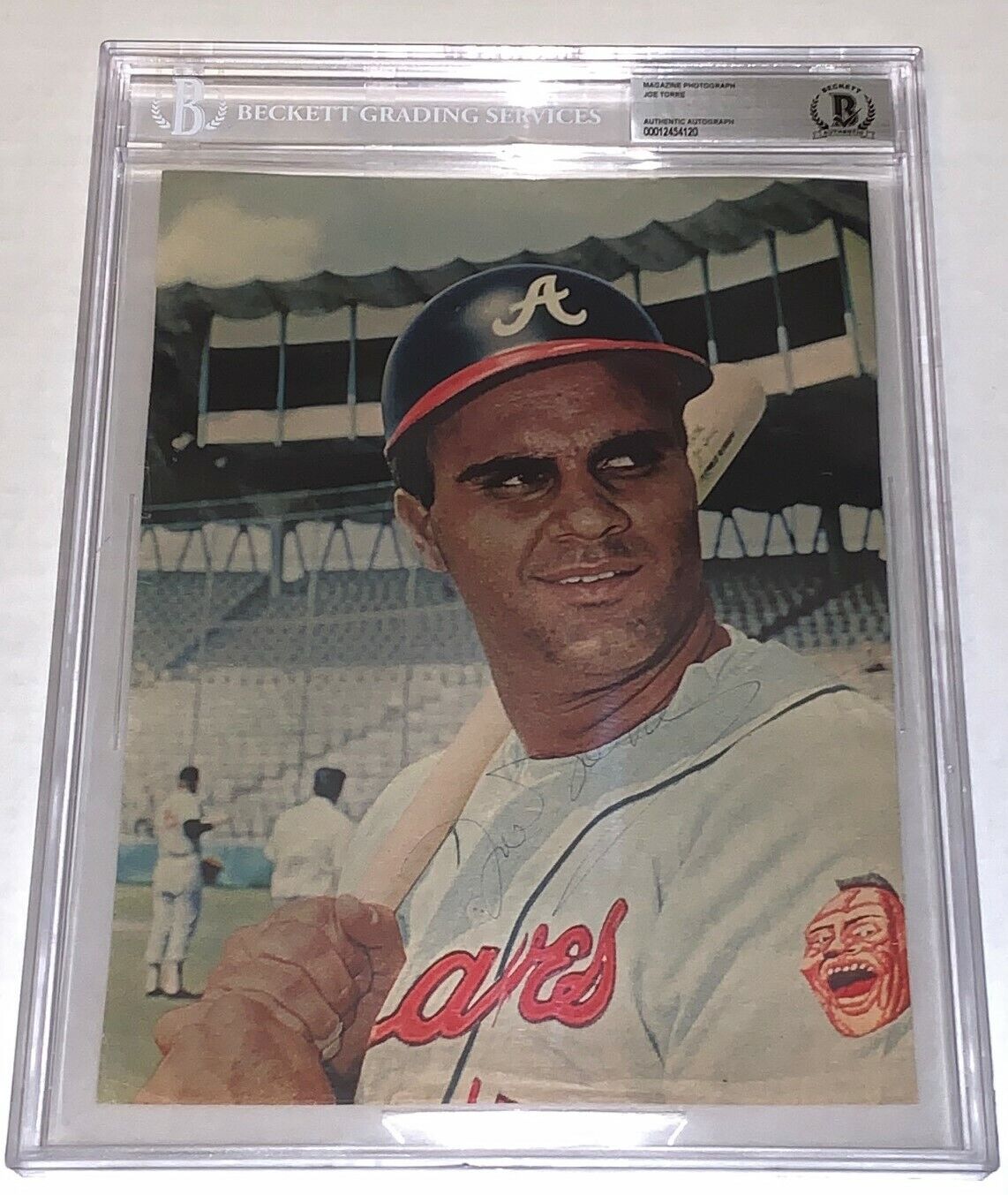 Joe Torre Atlanta Braves signed Vintage Magazine Photo Poster painting BGS Beckett Encapsulated