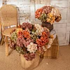 Autumn Decor Burn Edge Large 16.5cm Stem Hydrangea Artificial Flower