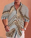 Men's cotton&linen long-sleeved fashion casual shirt  68b5