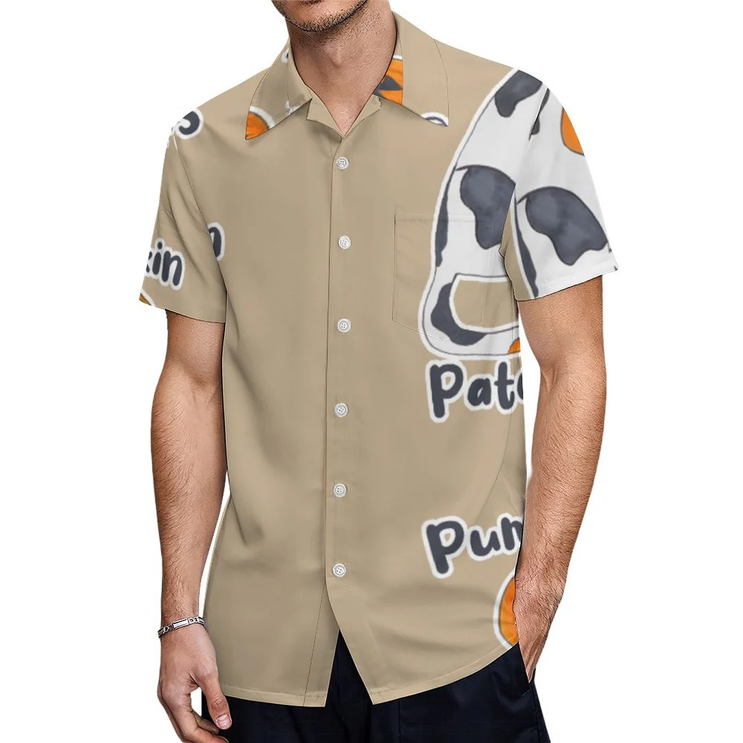 Pumpkin Patches Halloween Calico Cat Hawaiian Shirt Mens Button Down Plus Size Tropical Hawaii Beach Shirts