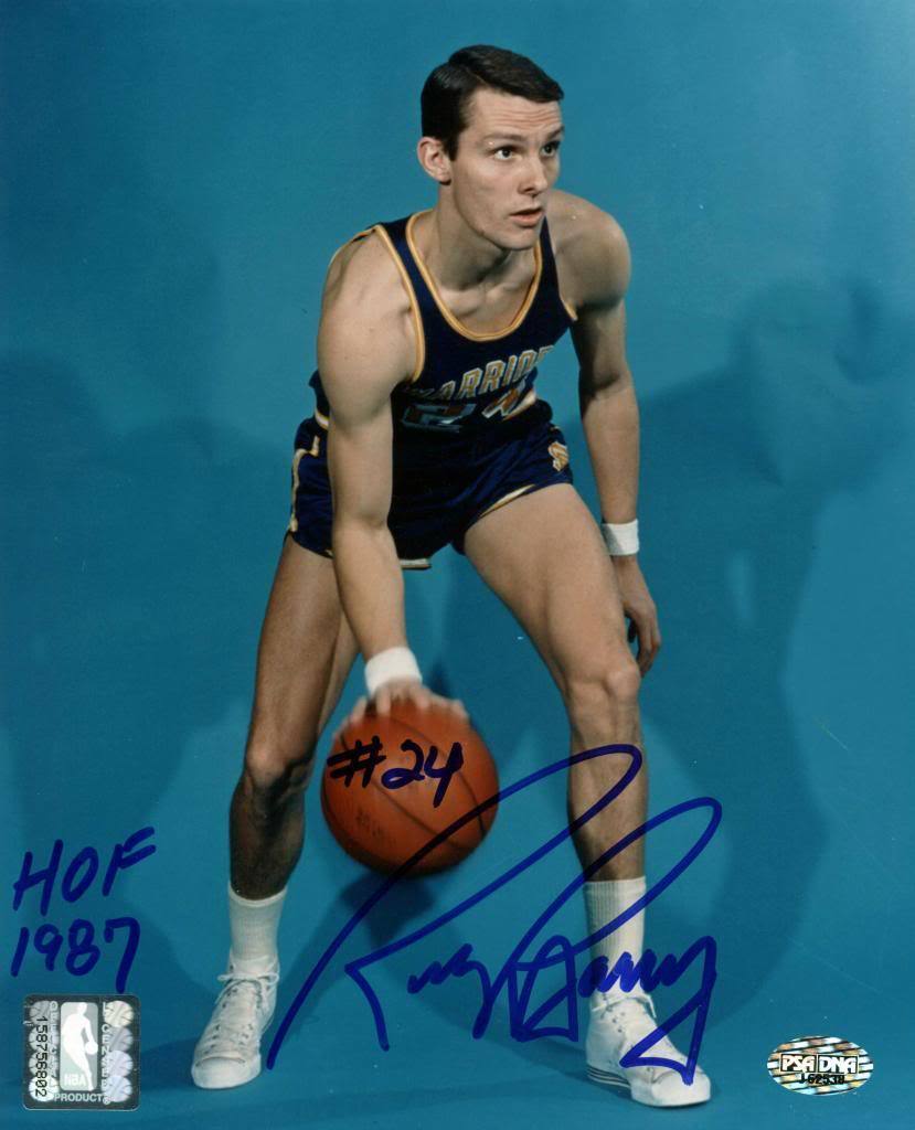 Warriors Rick Barry 'HOF 1987' Signed Authentic 8X10 Photo Poster painting PSA/DNA #J62538