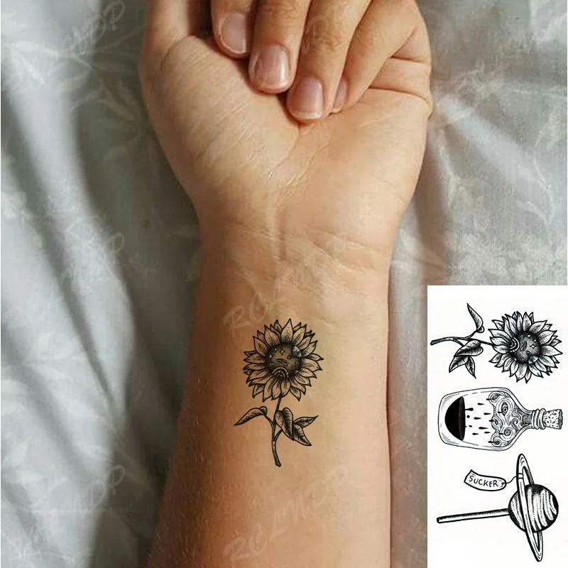 Waterproof Temporary Tattoos Sticker letters Love tatoo heartbeat wave Water Transfer Flash fake tattoo for girl women 10.56cm